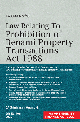 Law Relating to Prohibition of Benami Property Transactions Act 1988