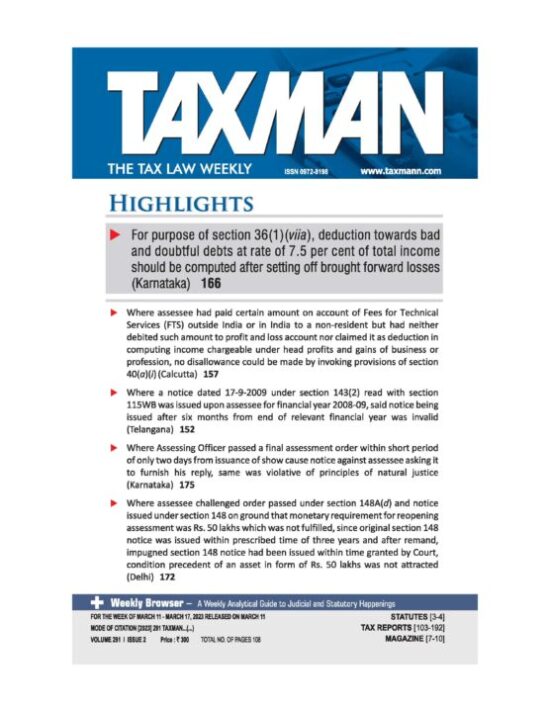 TAXMAN – The Tax Law Weekly