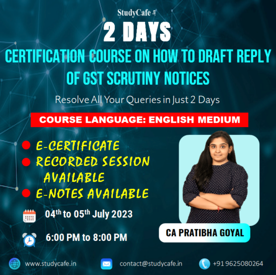 Certification Course on How to Draft Reply of GST Scrutiny Notices (0 customer reviews)