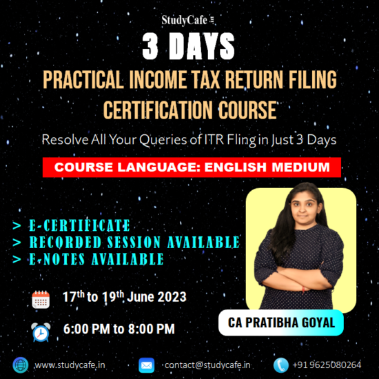 Practical Income Tax Return Filing Certification Course by Studycafe