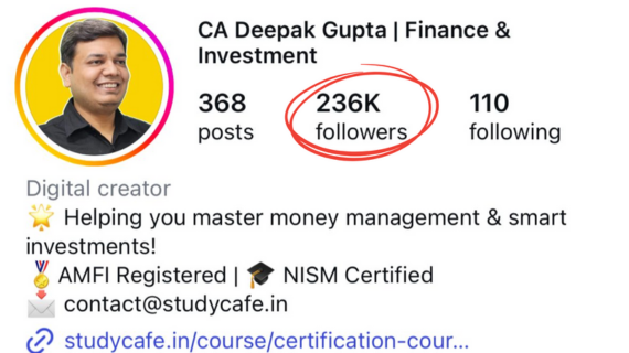 CA Deepak gupta Instagram